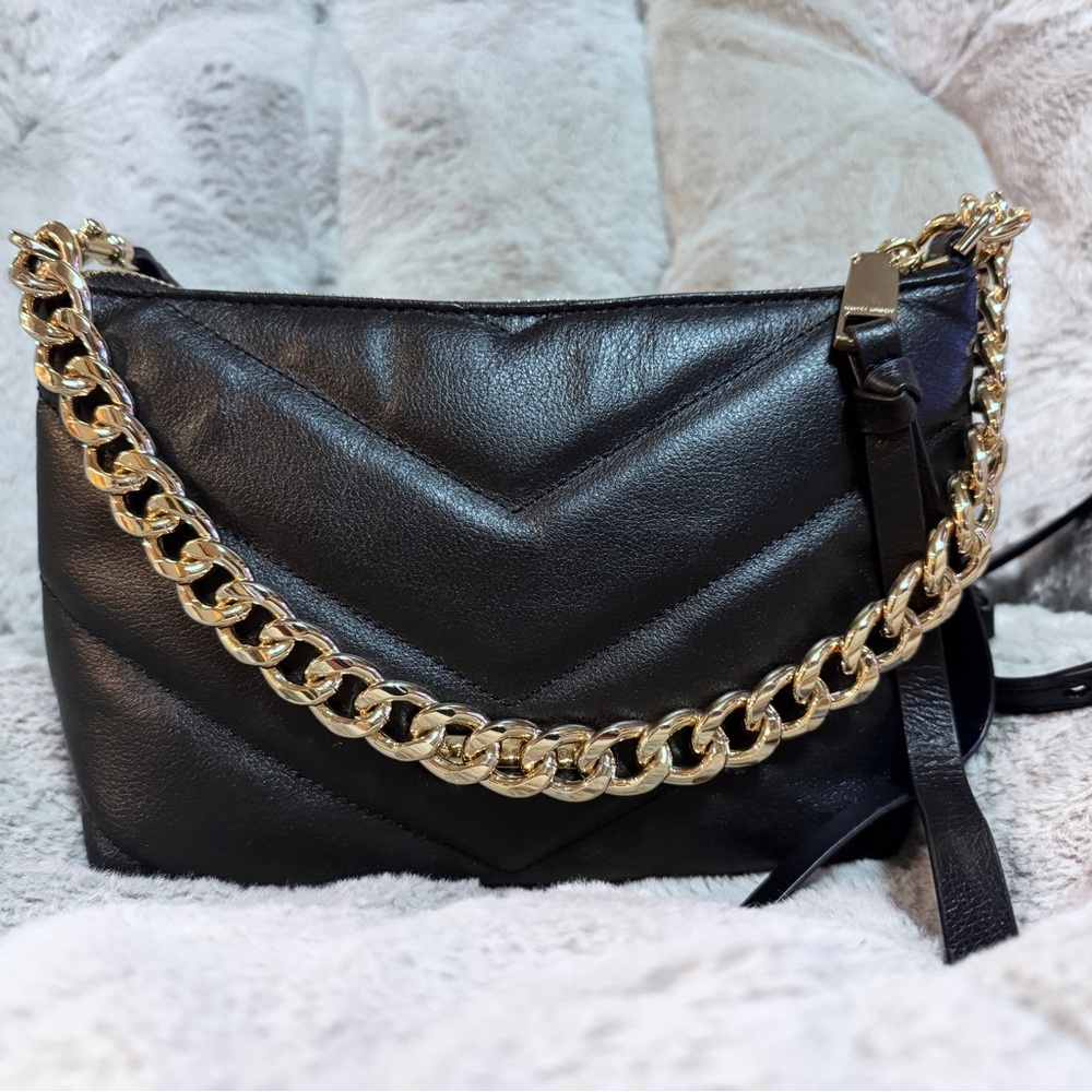 Rebecca Minkoff Black Crossbody Bag with Gold Chain